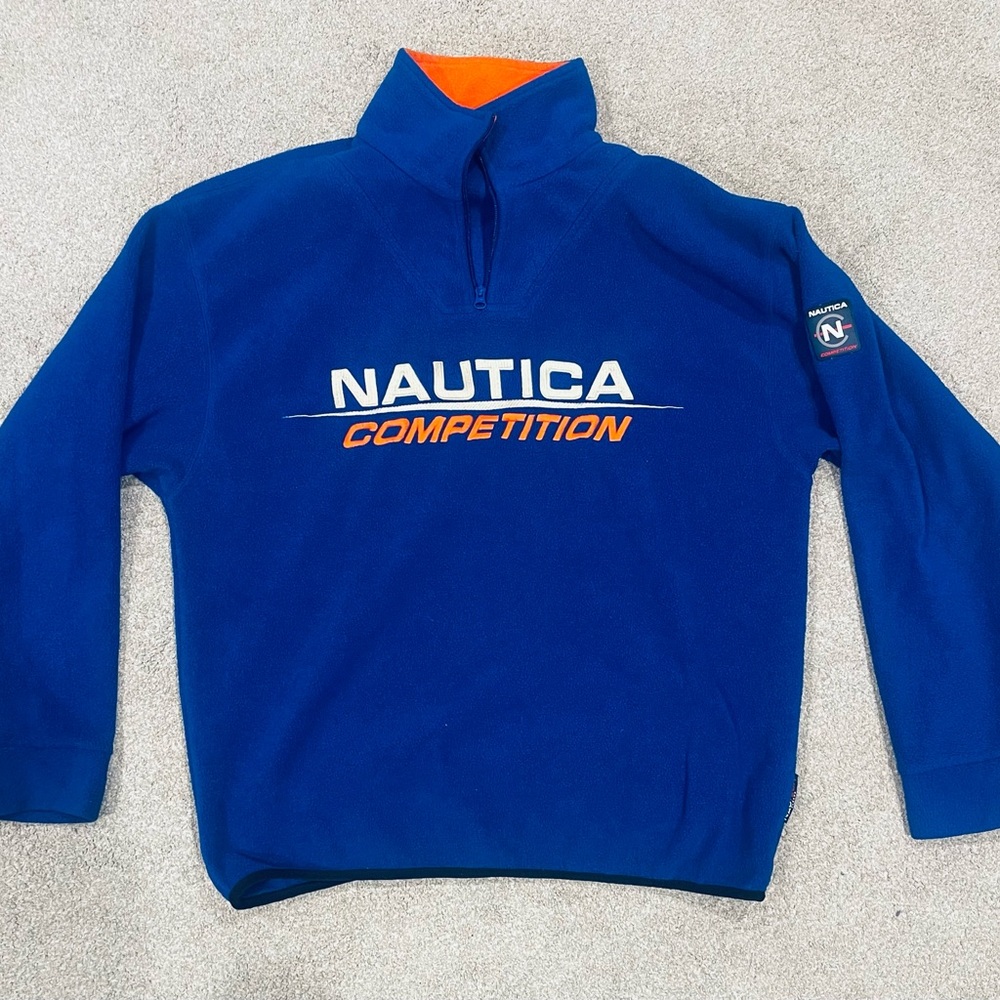 Vintage 90’s Nautica competition pullover fleece quarter zip  men’s size XL